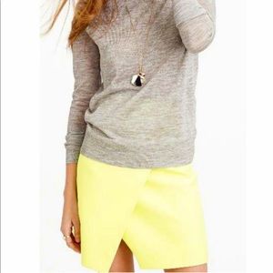 JCREW neon yellow wrap skirt size 2